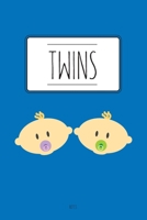 TWINS,NOTES: Notes, notebook, twins, 120 pages, baby boy, baby girl, gift, baby party, mom, dad, points, birth (German Edition) 1697660142 Book Cover