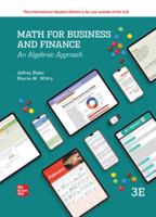 Math For Business And Finance: An Algebraic Approach ISE 1266223010 Book Cover