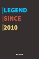 Legend Since 2010 Notebook: Lined Notebook / Journal Gift, 120 Pages, 6x9, Soft Cover, Matte Finish 1677434791 Book Cover