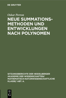 Neue Summationsmethoden Und Entwicklungen Nach Polynomen 3112459377 Book Cover