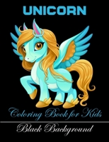 Unicorn coloring book for kids black background: 50 Stress relieving black background designs B0917763PQ Book Cover