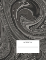 Notebook: 8.5 x 11 -150 Pages -  One Subject - College Ruled Composition Notebook For Writing and Note Taking For Kids, Teens and Adults - Black & Grey Shades Marbling Art Design Matte Finish Cover 1696312329 Book Cover