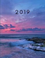2019: Week To View Diary (Agenda Planner With Goal Planning and Notes Pages) Beautiful Sunset Cocktail At Sea Crashing Waves Design 1726656047 Book Cover