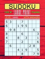 Sudoku 100 Large Print Puzzles Level Hard: Puzzle Book for Adults. Hard Level (Answers Included) Red Wood Panels Cover. 1099341345 Book Cover