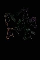 Horse Heads: College Ruled Notebook | Composition Book | Diary | Yellow Green Purple 1792177585 Book Cover