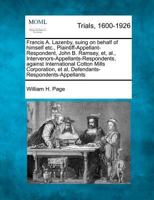 Francis A. Lazenby, Suing on Behalf of himself etc., Plaintiff-Appellant-Respondent, John B. Ramsey, Et al., Intervenors-Appellants-Respondents, ... Et al., Defendants-Respondents-Appellants 1275503101 Book Cover
