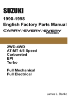 Suzuki Carry & Every 1990-1998 English Factory Parts Catalogue 0557039509 Book Cover