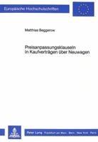 Preisanpassungsklauseln in Kaufvertraegen Ueber Neuwagen 3820409432 Book Cover