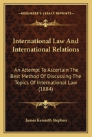 International Law and International Relations 1016464045 Book Cover