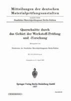 Querschnitte Durch Das Gebiet Der Werkstoff-Prufung Und -Forschung 3642989187 Book Cover