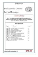 North Carolina Criminal Law And Procedure-Pamphlet # 11 1502331217 Book Cover