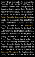 Poetry from the Soul... for the Soul: Volume II 0997146117 Book Cover