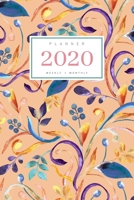 Planner 2020 Weekly Monthly: 6x9 Full Year Notebook Organizer Small 12 Months - Jan to Dec 2020 Watercolor Decorative Floral Design Orange 1698954174 Book Cover