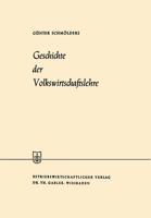 Geschichte Der Volkswirtschaftslehre 3663030008 Book Cover