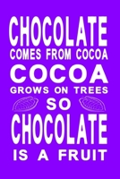 Chocolate comes from cocoa violet: Notebook, Diary and Journal with 120 Lined Pages for chocolate lovers 167096471X Book Cover