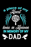 A Piece Of My Heart Lives In Heaven In Memory Of My Dad: Food Journal Track Your Meals Eat Clean And Fit Breakfast Lunch Diner Snacks Time Items Serving Cals Sugar Protein Fiber Carbs Fat 110 Pages 6 1708192670 Book Cover