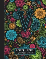Five Year Planner: Monogram V Voodoo Style Binding I Your Initials Motivational Bullet Planner I 5 Years Appointments, Family Events, Log Book Business I Agenda & Schedule Journal I Christmas Gift 167399525X Book Cover
