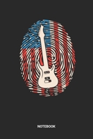 Notebook: Dotted Lined USA Guitar Themed Notebook (6x9 inches) ideal as a Red White Blue fingerprint American Flag Journal. Perfect as a seven-string ... guitar lover. Great gift for Men & Women B07Y4K7CDJ Book Cover
