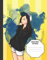 Graph Paper Notebook: Graphing Paper Composition Book Anime Asian Girl Teenager Art 1083085476 Book Cover