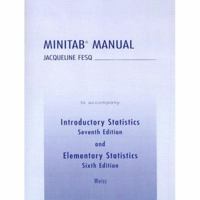 Minitab Manual to Accompany Introductory Statistics Seventh Editon and Elementary Statistics Sixth Edition 0321241533 Book Cover