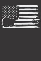 Notebook: Dot Grid Dotted 6x9 120 Pages American Flag Guitar 4th Of July 1082012408 Book Cover