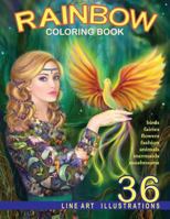 Rainbow. Line Art Coloring Book: Coloring Book for Adults 1543146260 Book Cover