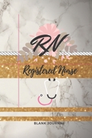 RN Registered Nurse Blank Journal: Marble and Gold Glitter| Gift for ADN, RN, BSN, MSN Student and Professional| 6x9"| 100 page Blank Book 1675389314 Book Cover