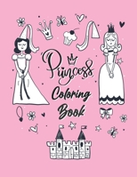 Princess Coloring Book: For Kids Ages 4-10 - how to draw princess step by step in 110 pages size 8.5x11 in B08PXHL4YM Book Cover