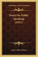 Notes on Public Speaking, for the Classes in Public Speaking, Cornell University 1166950468 Book Cover