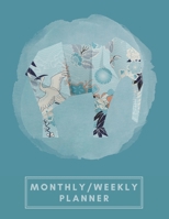 Monthly/Weekly Planner: Teal Blue Japanese Origami Elephant Weekly Planner + Monthly Calendar Views 12 Month Agenda Planner Gift For Elephant Lovers 1676072721 Book Cover