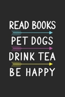 Read Books Pet Dogs Drink Tea Be Happy: Line Journal, Diary Or Notebook For Tea Lover. 110 Story Paper Pages. 6 in x 9 in Cover. 1697460755 Book Cover