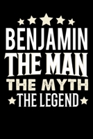Notizbuch: Benjamin The Man The Myth The Legend (120 gepunktete Seiten als u.a. Tagebuch, Reisetagebuch oder Projektplaner für Vater, Ehemann, Freund, Kumpel, Bruder, Onkel und mehr) (German Edition) 1696925150 Book Cover