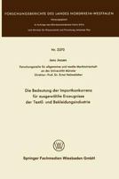 Die Bedeutung Der Importkonkurrenz Fur Ausgewahlte Erzeugnisse Der Textil- Und Bekleidungsindustrie 3531023705 Book Cover