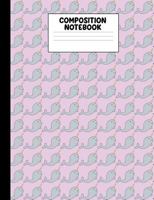 Composition Notebook: Cute Cartoon Narwhal Pink Primary Elementary School Composition Book Wide Ruled 1724295225 Book Cover