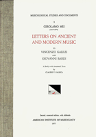 Msd 3 Claude V. Palisca, Girolamo Mei (1519-1594), Letters on Ancient and Modern Music to Vicenzo Galilei and Giovanni Bardi. a Study with Annotated T 159551242X Book Cover