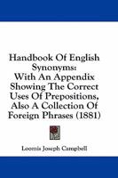 Handbook of English Synonyms 1016375441 Book Cover