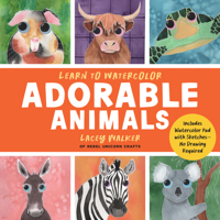 Learn to Watercolor Adorable Animals: 20 Step-by-Step Beginner-Friendly Lessons on Watercolor Paper (Watercolor This Book) 1577158644 Book Cover