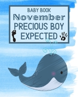 Baby Book November Precious Boy Expected: Unique Pregnancy - First Birthday Party Baby Shower Gift Album for Boy and Expecting Parents. Baby Gift Newborn / Baby Gift Handprint / Baby Gift 1 year Boy 1695679202 Book Cover