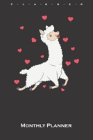 Lama in love with hearts Monthly Planner: Monthly Calendar (Daily planner with notes) for Lama and alpaca lovers and friends 1659648610 Book Cover
