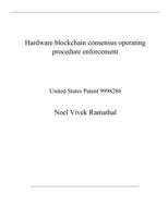 Hardware blockchain consensus operating procedure enforcement: United States Patent 9998286 B08QXDWKFV Book Cover