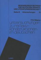 Untersuchungen Zu Reflexivkonstruktionen Im Deutschen 3261022531 Book Cover