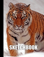 Sketchbook: Tiger Cover Design - White Paper - 120 Blank Unlined Pages - 8.5" X 11" - Matte Finished Soft Cover 1704018544 Book Cover