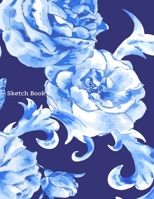 Sketch Book: Practice Drawing, Paint, Write, Doodle, 8.5 x 11 Large Blank Pages: Notes, Sketching Pad, Creative Diary And Journal ( Beautiful Blue Watercolor Floral Butterflies Cover ) 1691290521 Book Cover