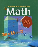 McDougal Littell Middle School Math: Course 3 0618508171 Book Cover