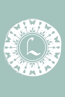 L: Initial L Monogram Notebook Journal Gift Pale blue Butterfly Circle design 1673349978 Book Cover