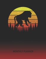 Monthly Planner: Baboon | 2 Year Planning for Jan 2020 to Dec 2021 | Retro Vintage Sunset Cover | January 20 - December 21 | Planning Organizer ... | Plan Days, Set Goals & Get Stuff Done 1692628232 Book Cover