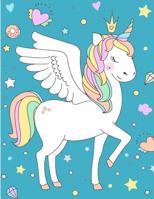 Primary Story Journal: Dotted Midline and Picture Space Grades K-2 School Exercise Notebook Blue Pretty Unicorn 1075427797 Book Cover