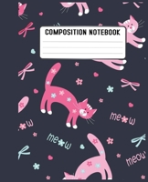 Composition Notebook: Cute funny cat pattern 1660844274 Book Cover