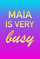 Maia: I'm Very Busy 2 Year Weekly Planner with Note Pages (24 Months) Pink Blue Gold Custom Letter M Personalized Cover 2020 - 2022 Week Planning Monthly Appointment Calendar Schedule Plan Each Day, S 1707989869 Book Cover