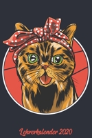 Lehrerkalender 2020: Kalender DIN A5 2020 1 Tag = 1 Seite mit gro�em Tagesplaner und gro�artiger �bersicht. Monats�bersicht, Erinnerung und Notizen in diesem Kalenderbuch. Motiv Katze Miau Mietze Katz 1677618523 Book Cover